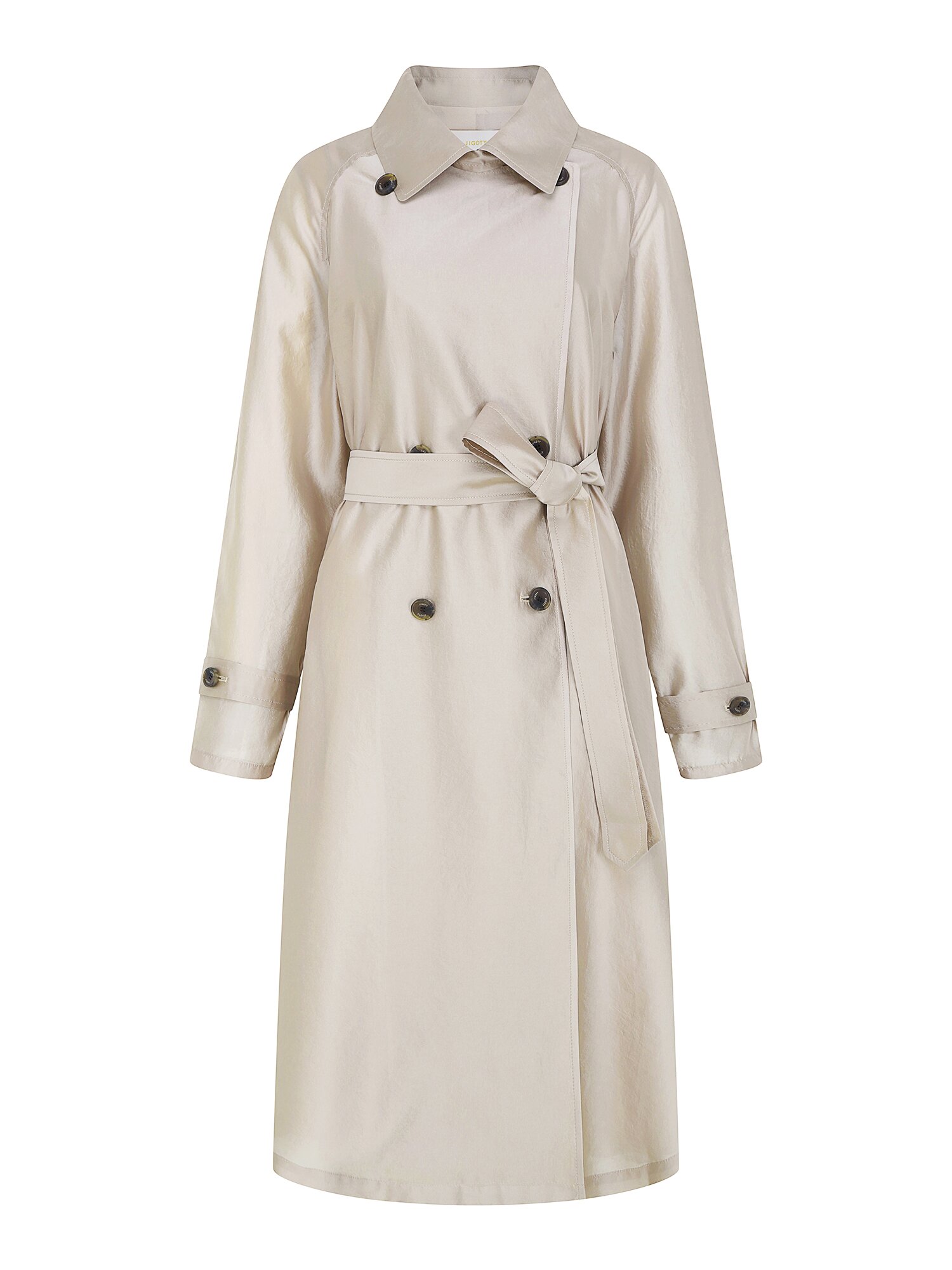 시스루 더블 버튼 트렌치 코트 (BEIGE)