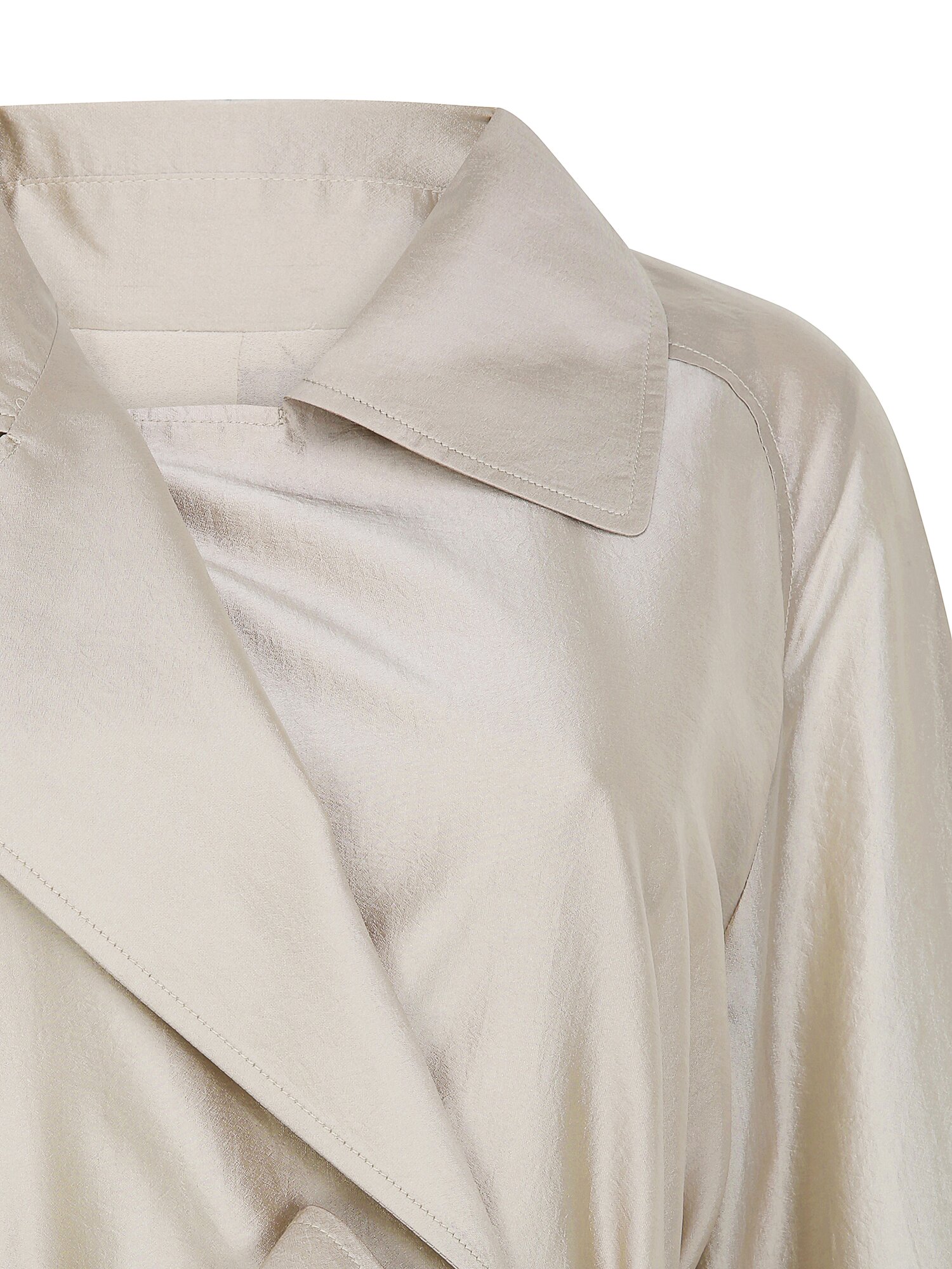 시스루 더블 버튼 트렌치 코트 (BEIGE)