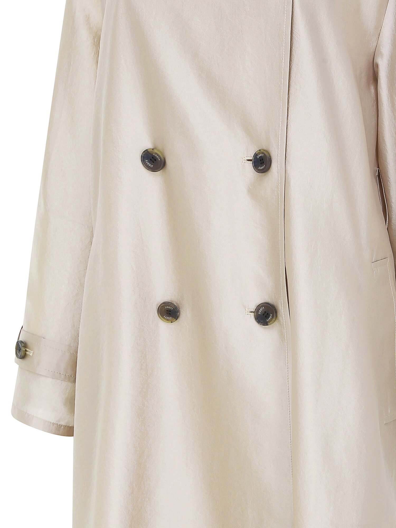 시스루 더블 버튼 트렌치 코트 (BEIGE)