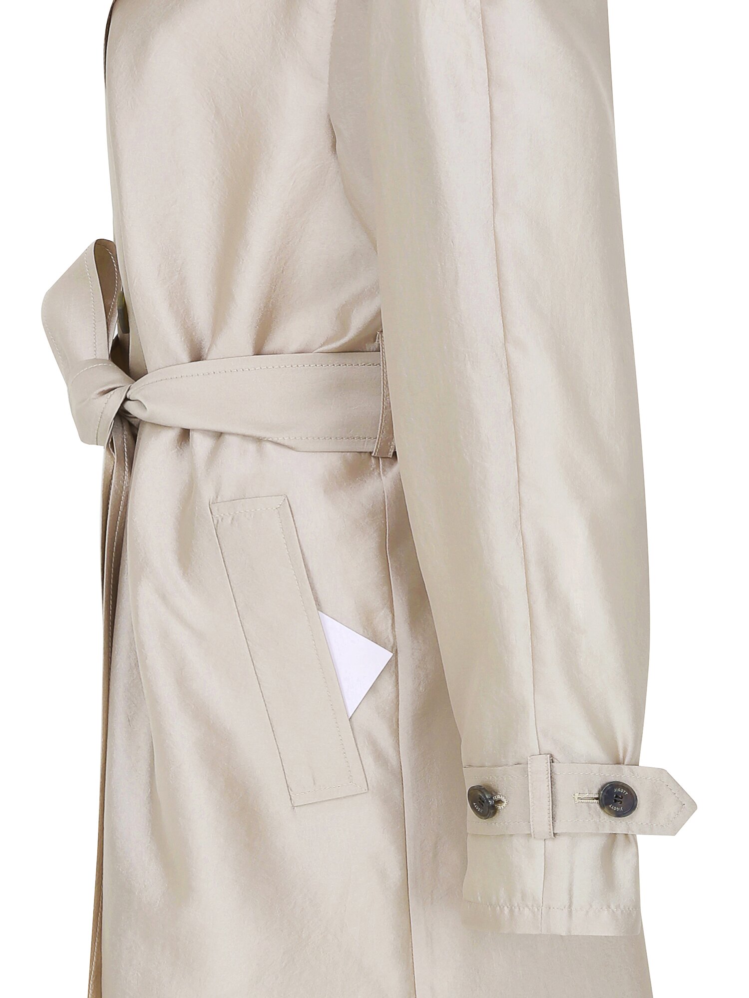 시스루 더블 버튼 트렌치 코트 (BEIGE)