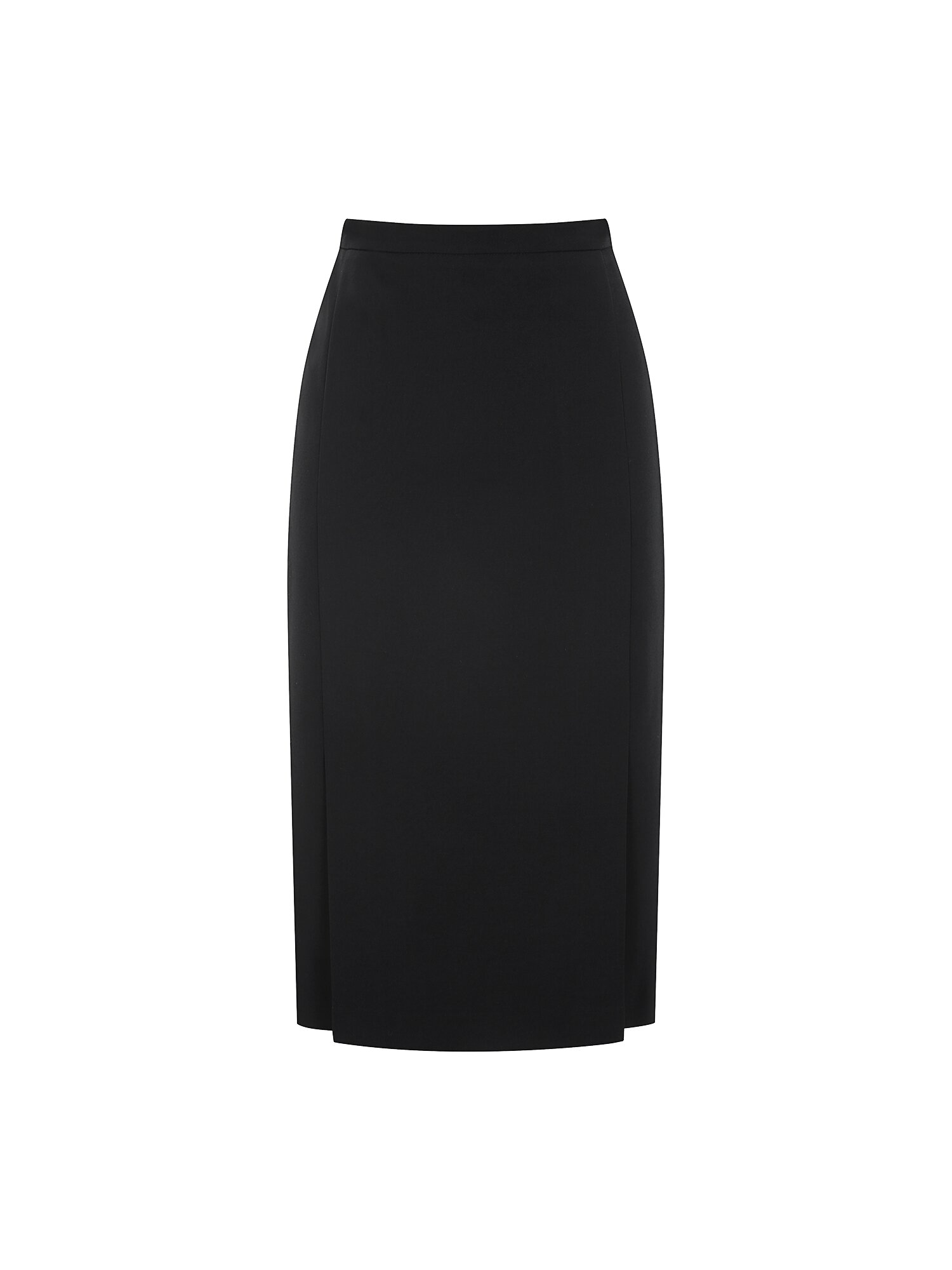 슬릿 배색 H라인 스커트 (BLACK)