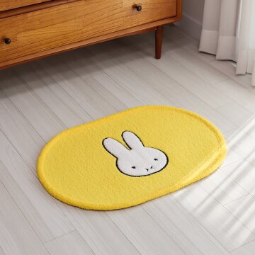 부엌다옴 미끄럼방지 자수 발매트 (토끼 옐로우)