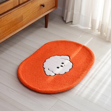 부엌다옴 미끄럼방지 자수 발매트 (퍼피 오렌지)