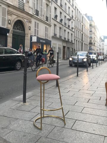  JURAN Hoop Bar Stool_ gold frame (5 colors)