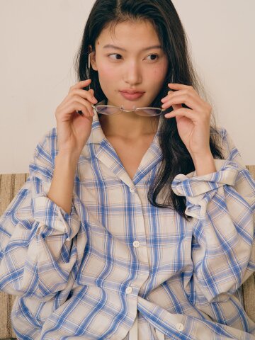 후즈 긴팔 여성페어 블루 (32수)