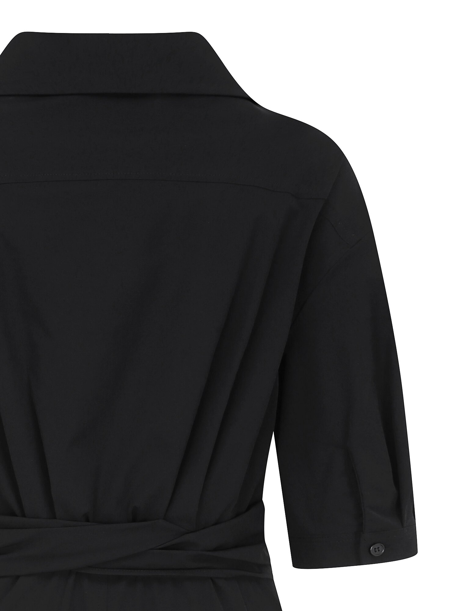 백 트위스트 H라인 셔츠 원피스 (BLACK)