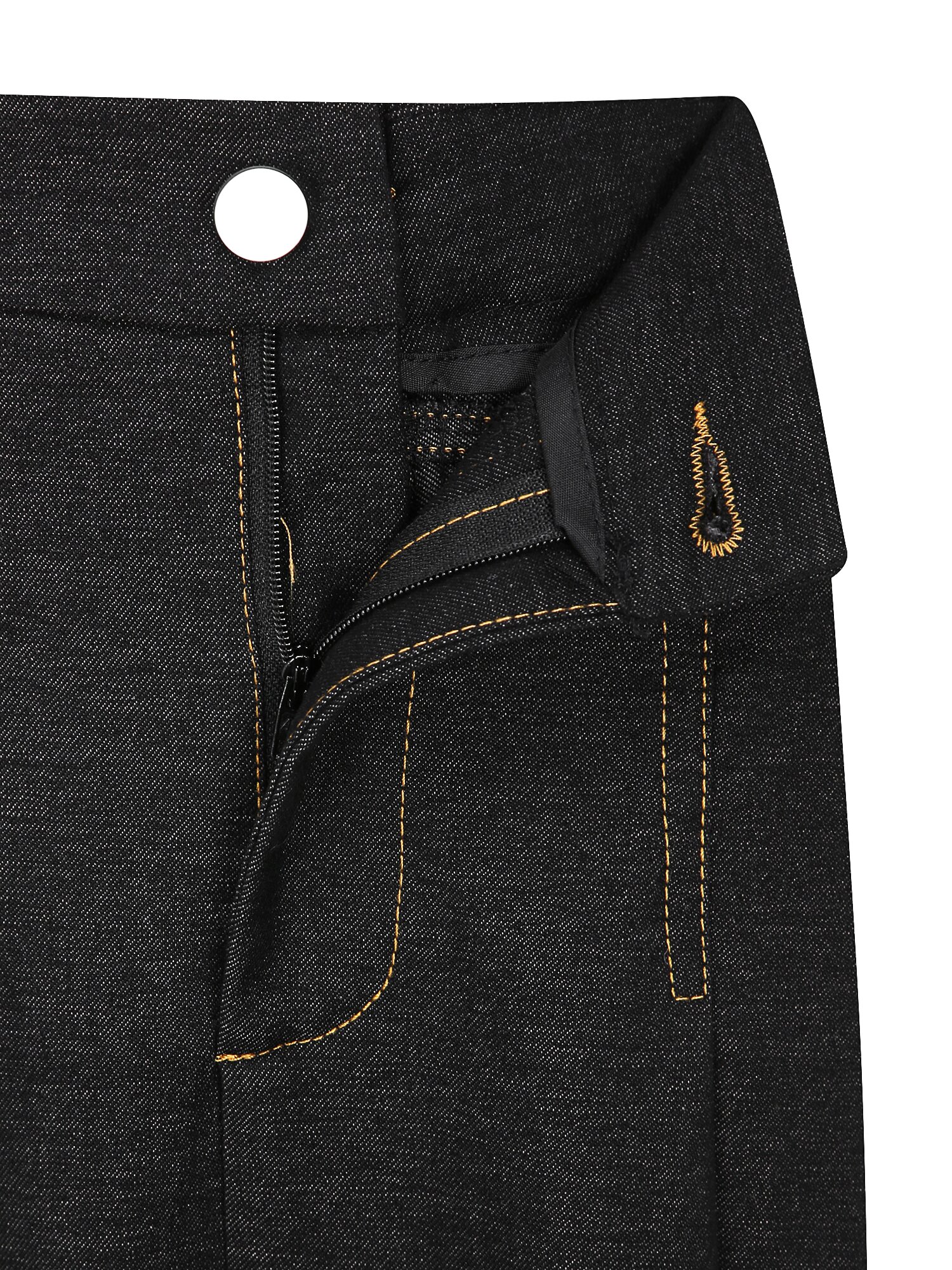 백 밴딩 플레어 데님 스커트 (BLACK)