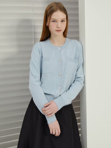 글리터 라인 라운드넥 가디건 