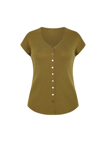 울 버튼 브이넥 니트 베스트 