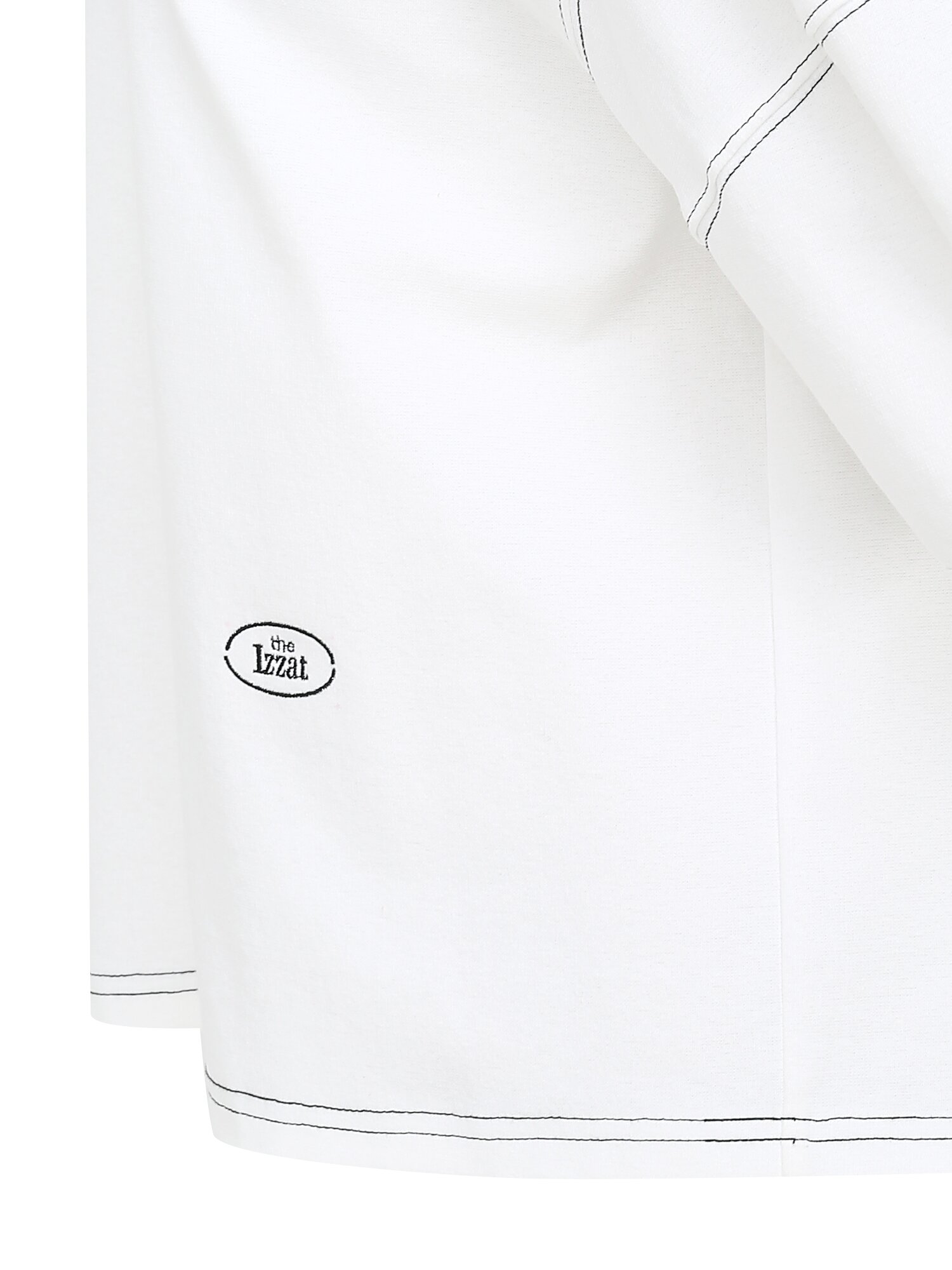 코튼 로고 자수 스티치 티셔츠 (WHITE)