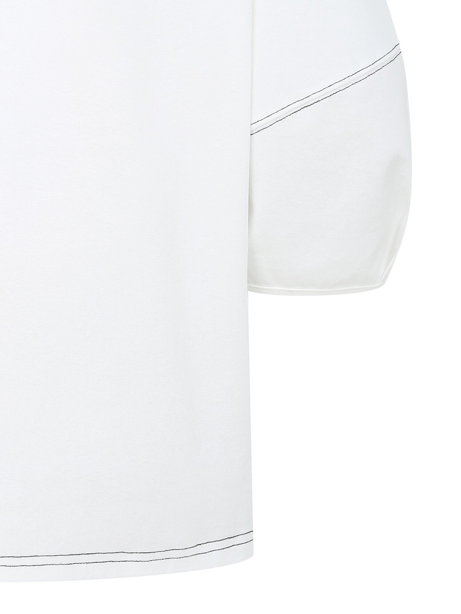 코튼 로고 자수 스티치 티셔츠 (WHITE)