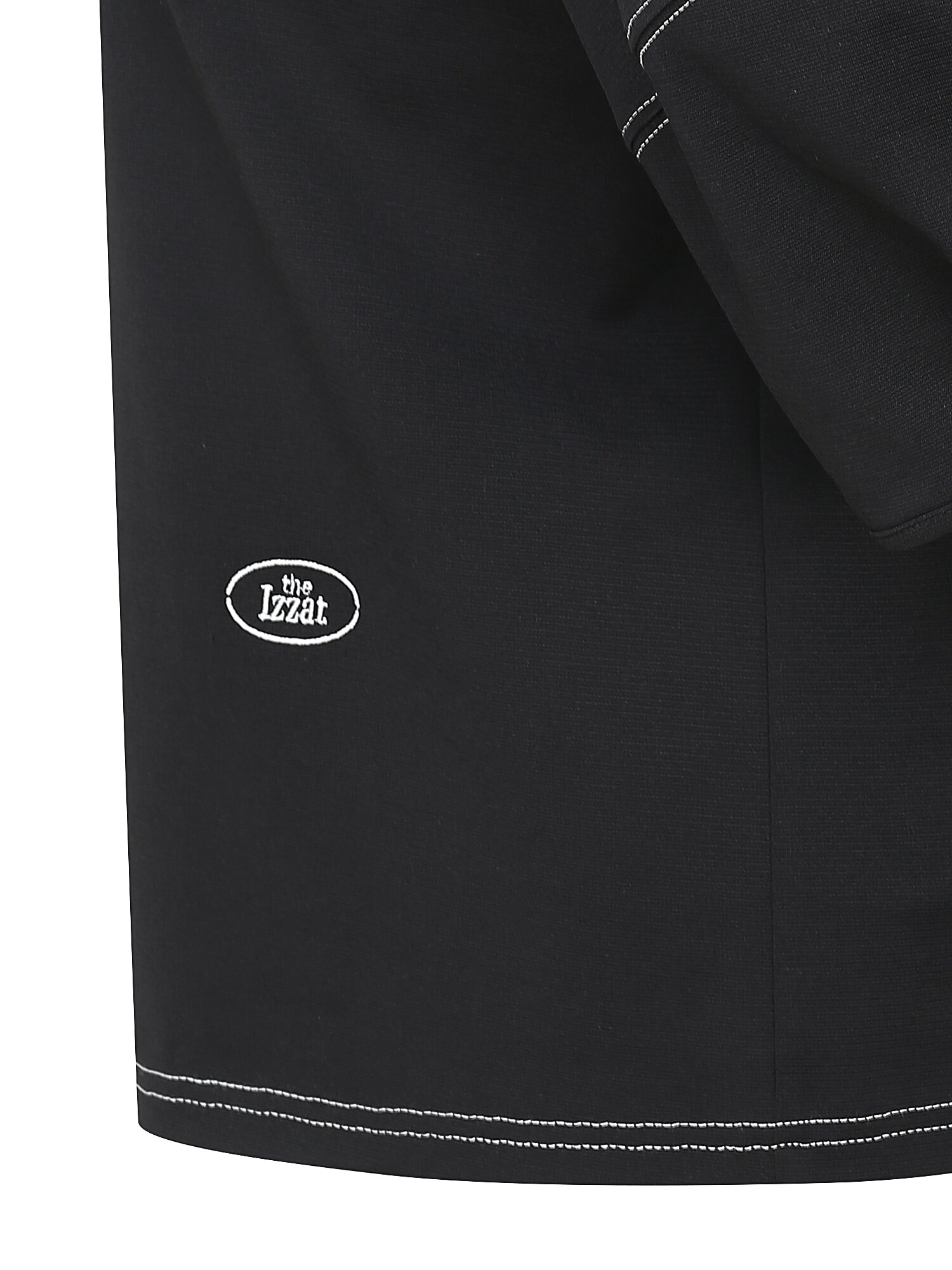 코튼 로고 자수 스티치 티셔츠 (BLACK)