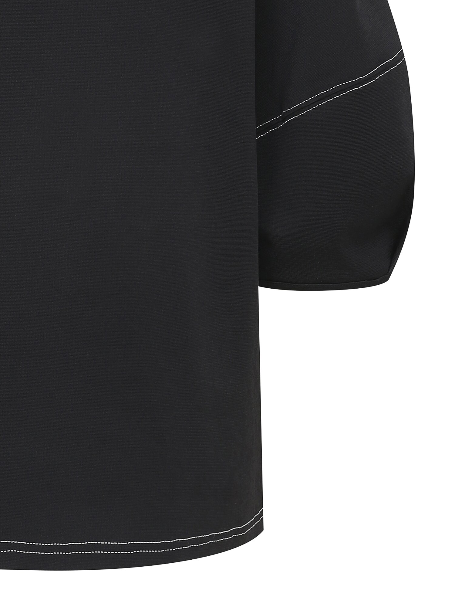 코튼 로고 자수 스티치 티셔츠 (BLACK)