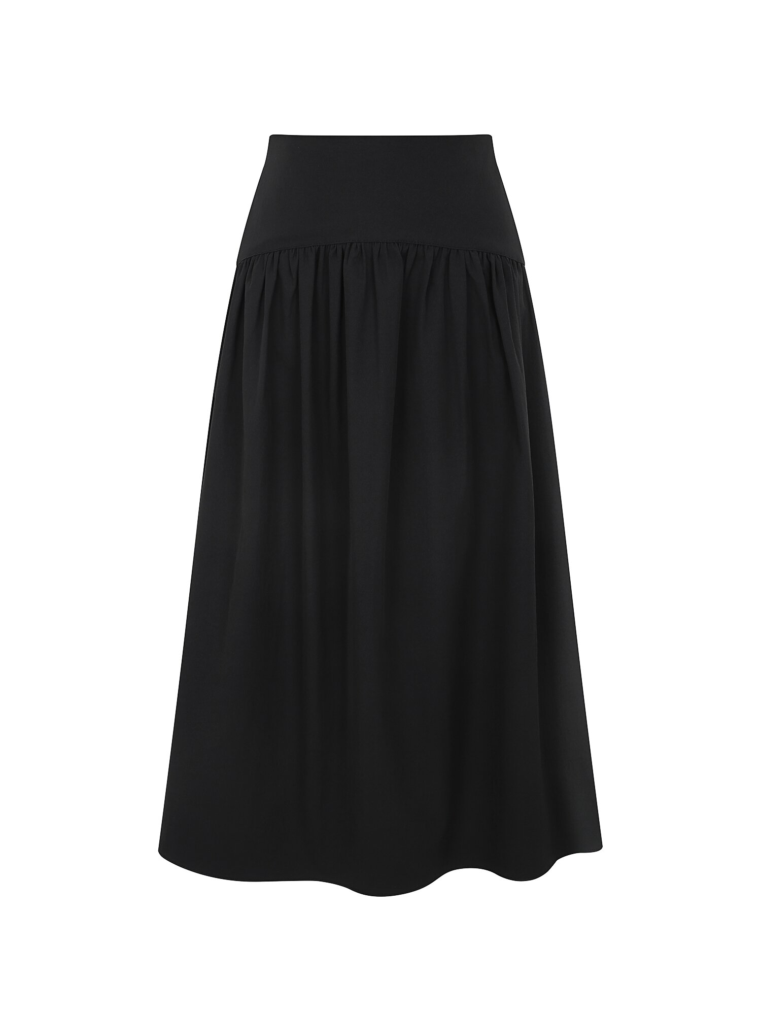 셔링 포인트 플레어 스커트 (BLACK)