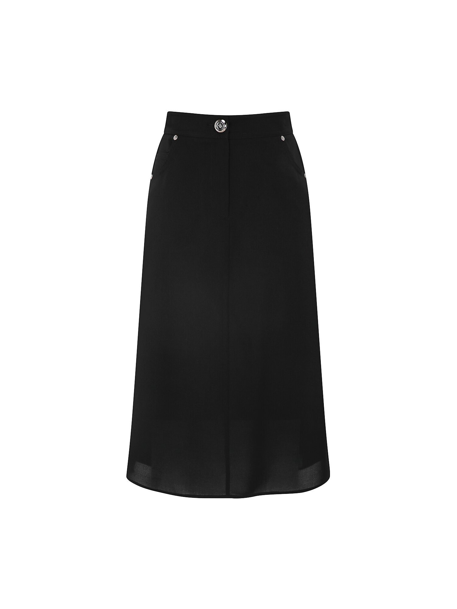 백 슬릿 밴딩 A라인 스커트 (BLACK)