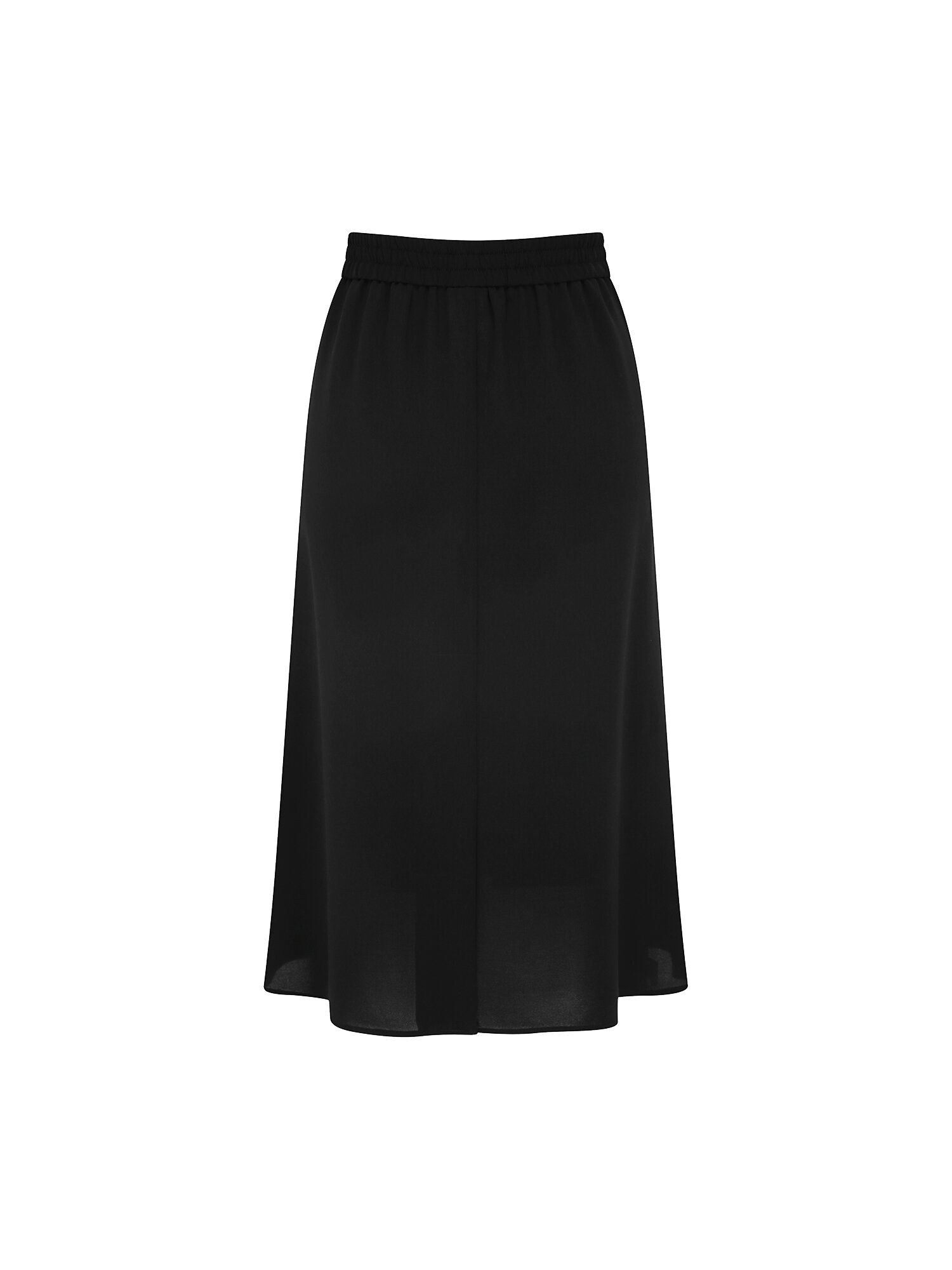 백 슬릿 밴딩 A라인 스커트 (BLACK)