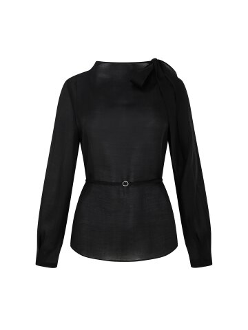 시스루 숄더 리본 블라우스 