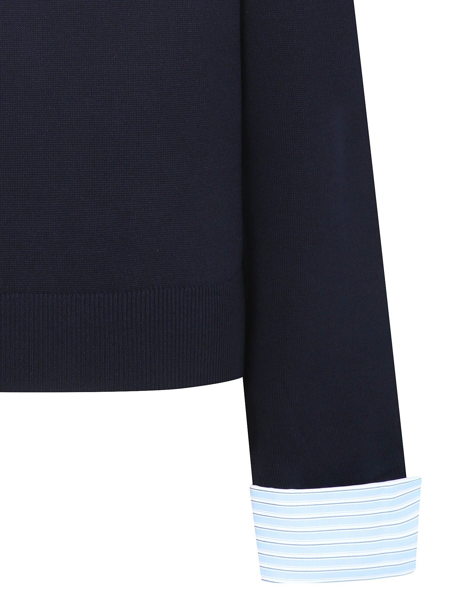 셔츠 배색 롤업 브이넥 가디건 (NAVY)