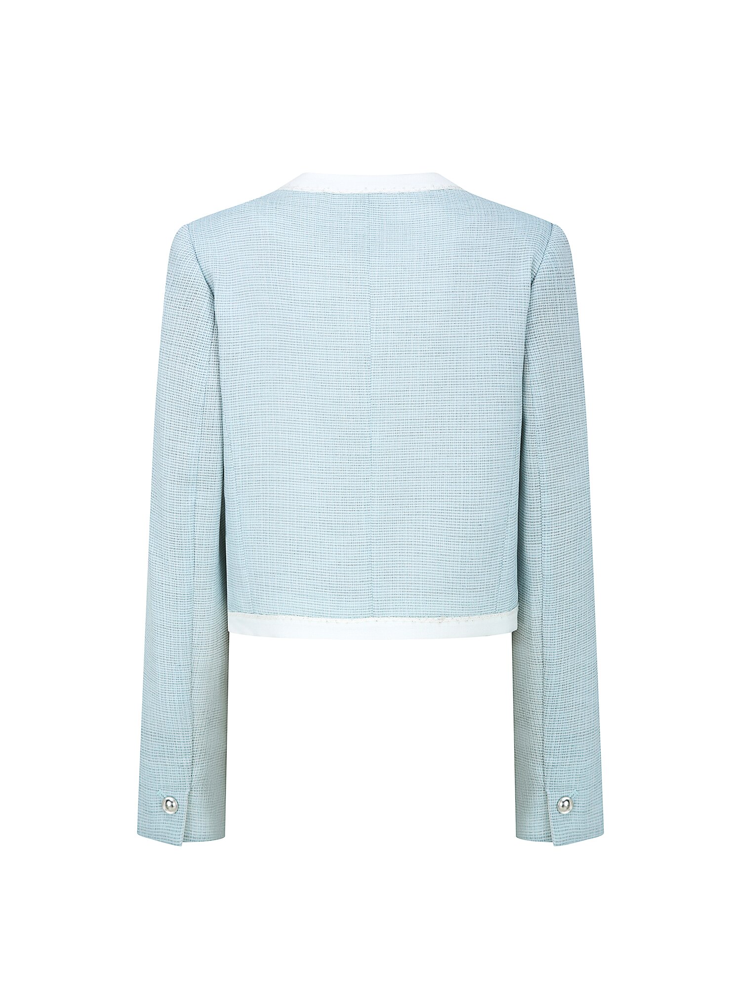 라인 배색 라운드넥 크롭 재킷 (MINT)