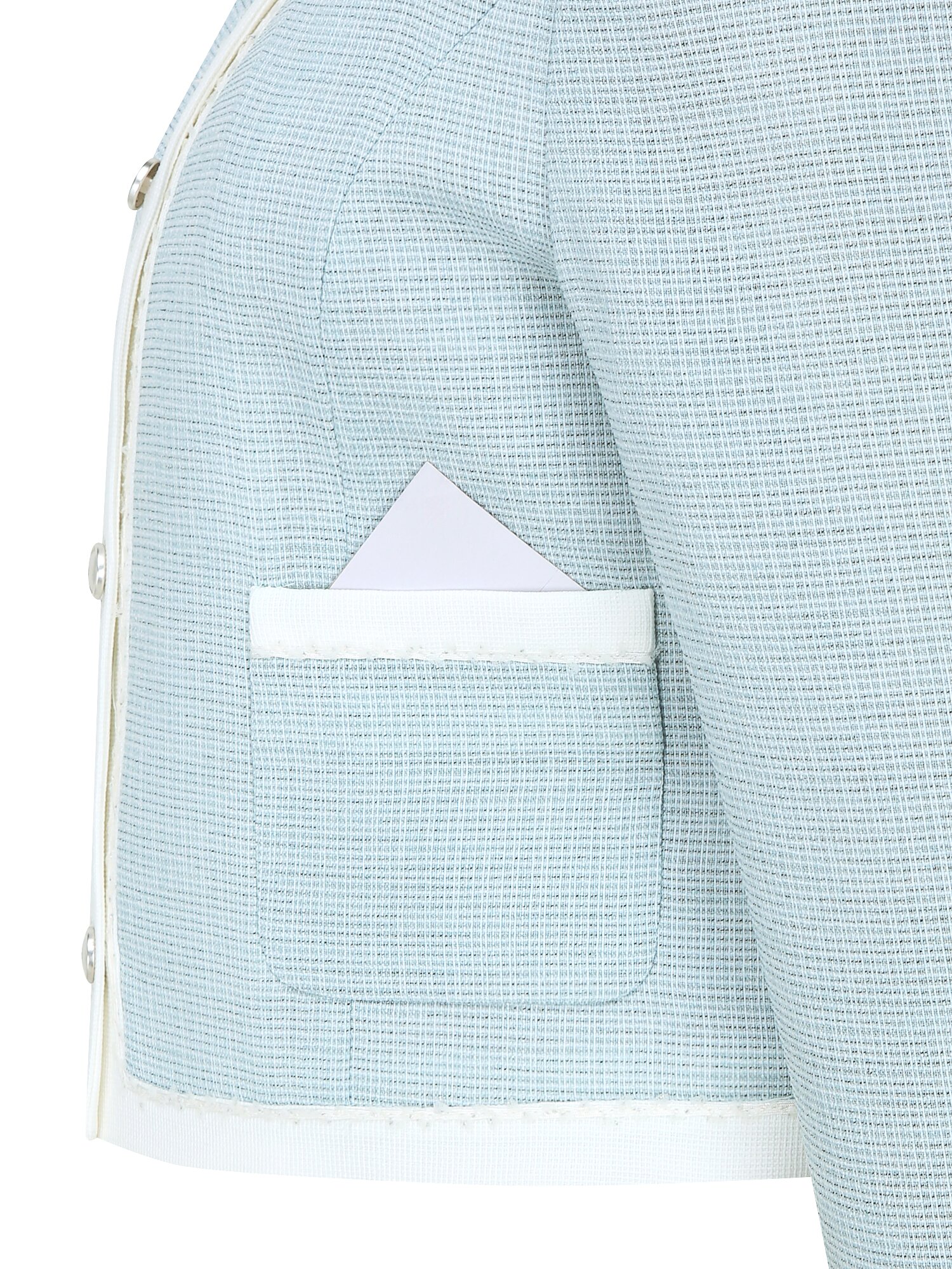 라인 배색 라운드넥 크롭 재킷 (MINT)