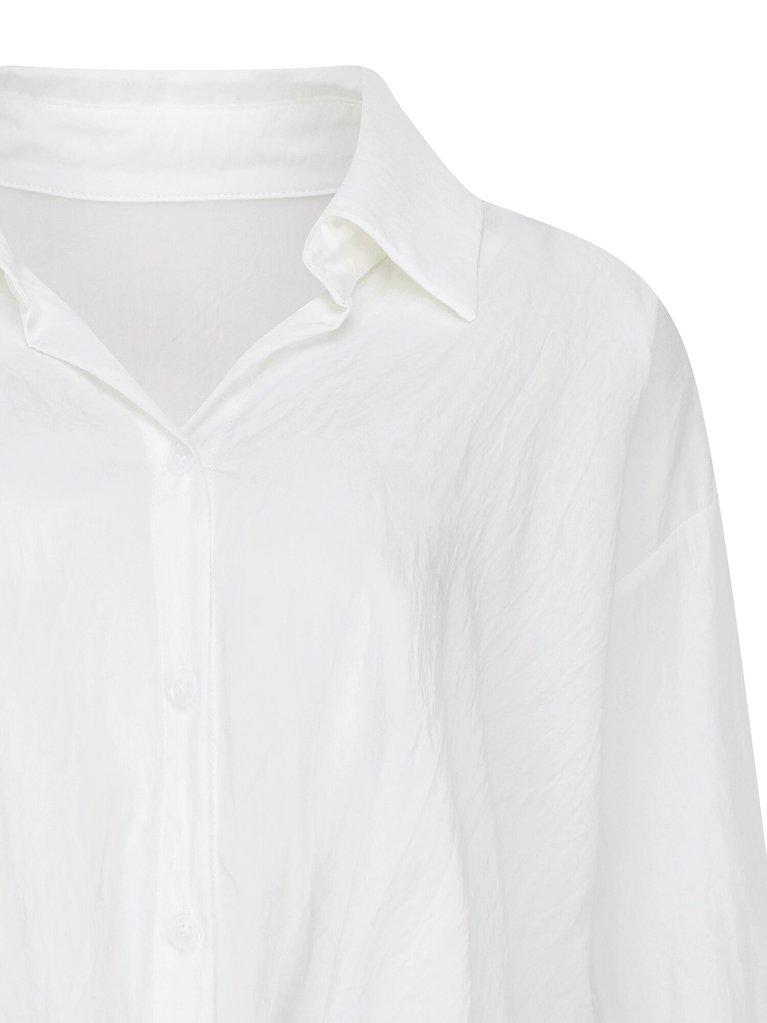 루즈핏 트위스트 롤업 블라우스 (WHITE)