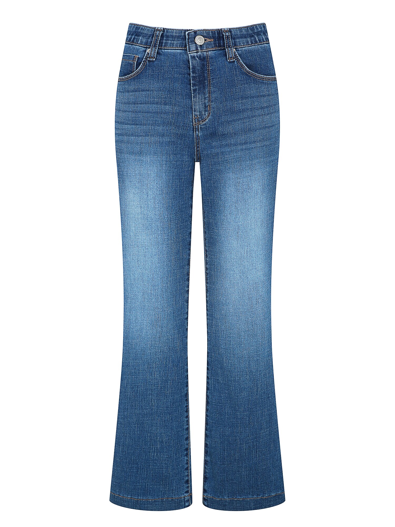 인밴딩 세미 부츠컷 데님 팬츠 (BLUE)