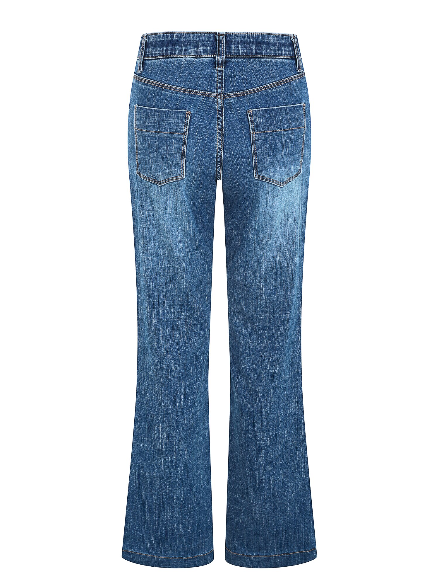 인밴딩 세미 부츠컷 데님 팬츠 (BLUE)