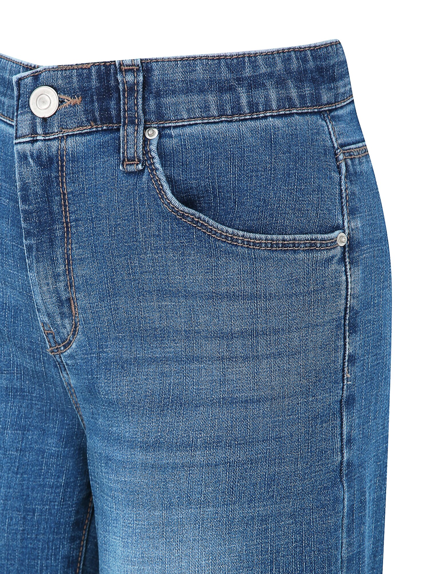 인밴딩 세미 부츠컷 데님 팬츠 (BLUE)