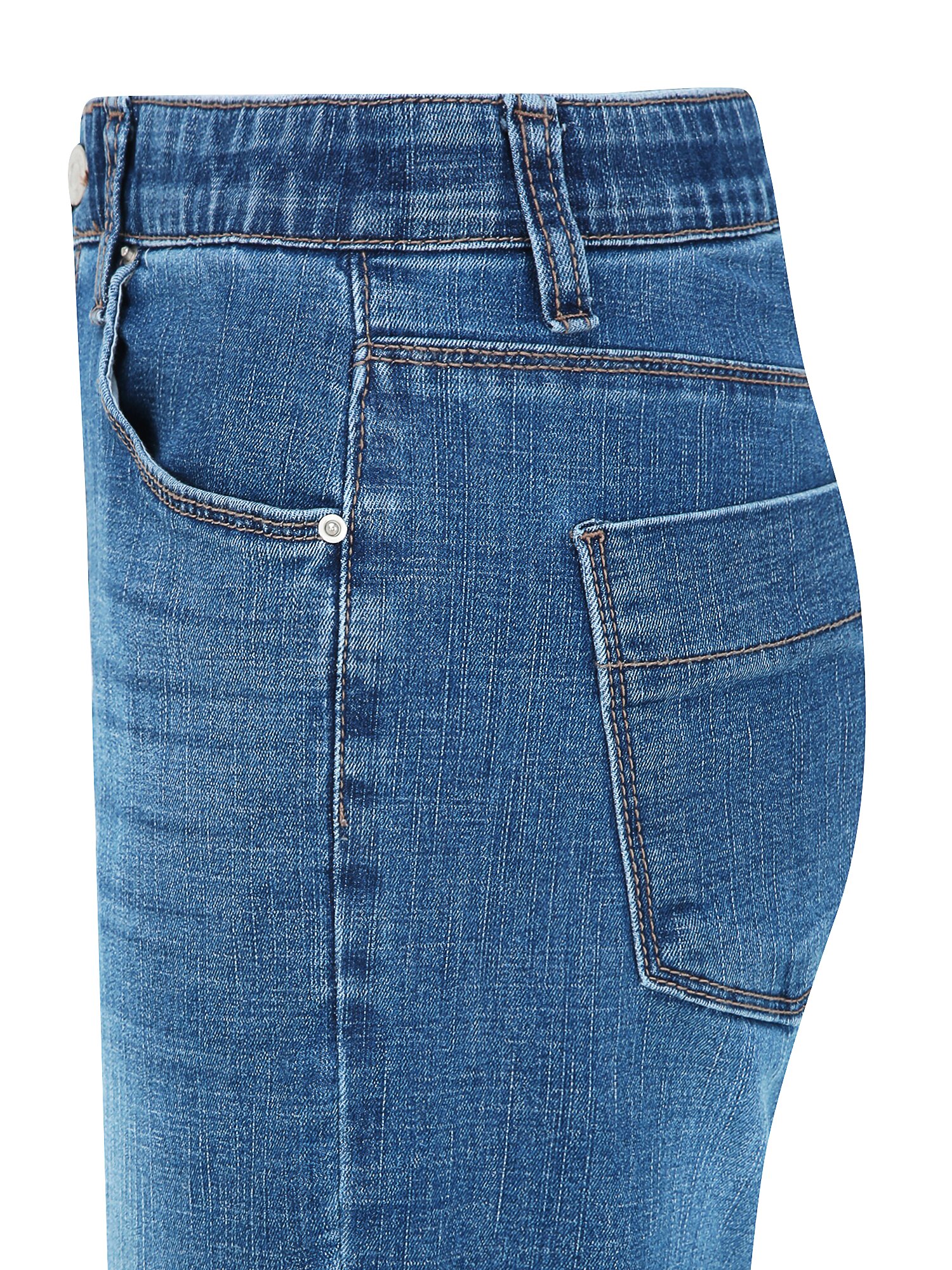 인밴딩 세미 부츠컷 데님 팬츠 (BLUE)