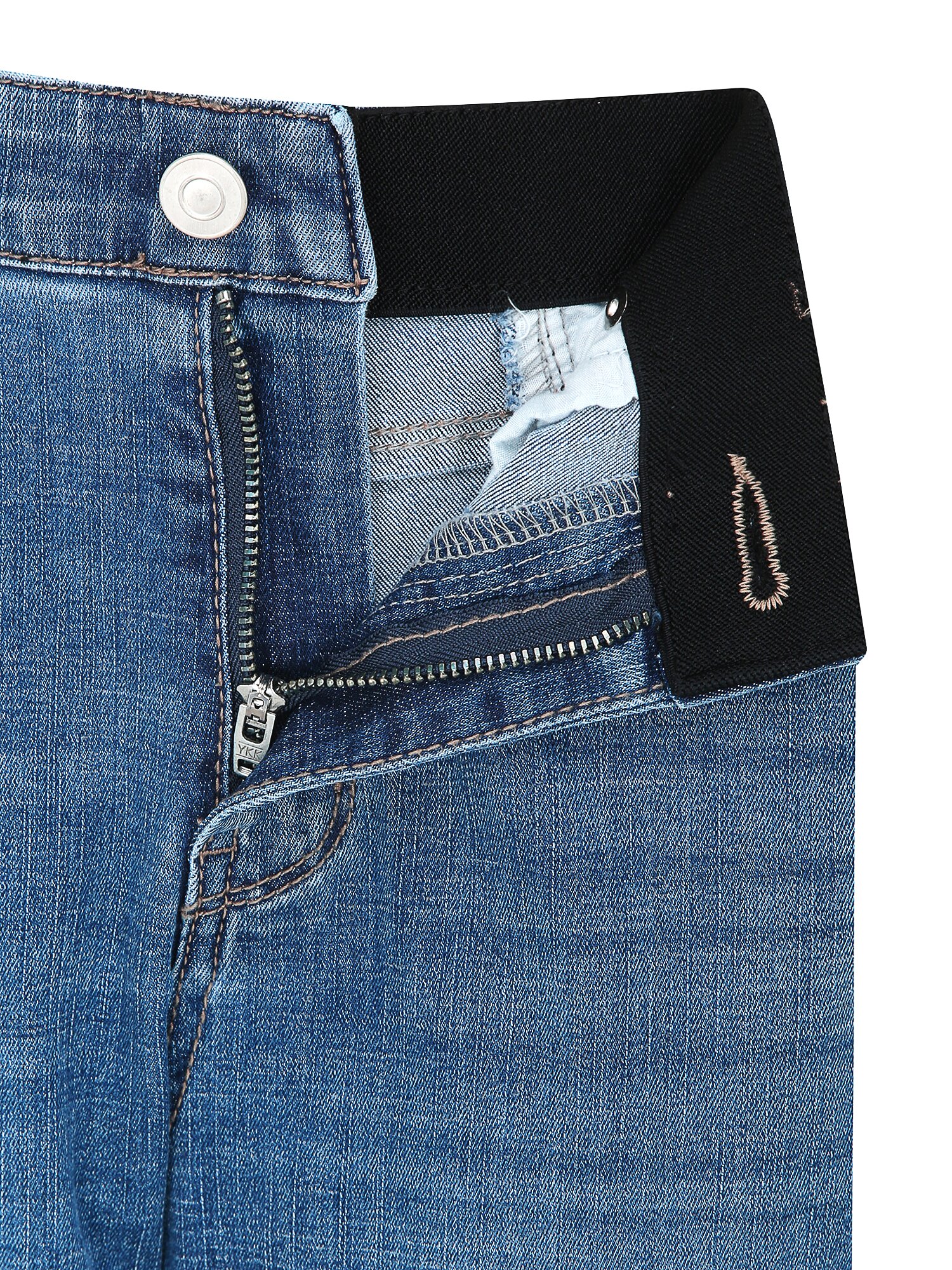 인밴딩 세미 부츠컷 데님 팬츠 (BLUE)