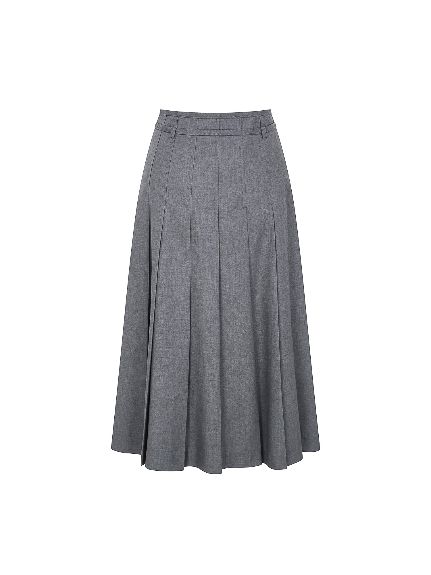 클래식 벨티드 플리츠 스커트 (GREY)