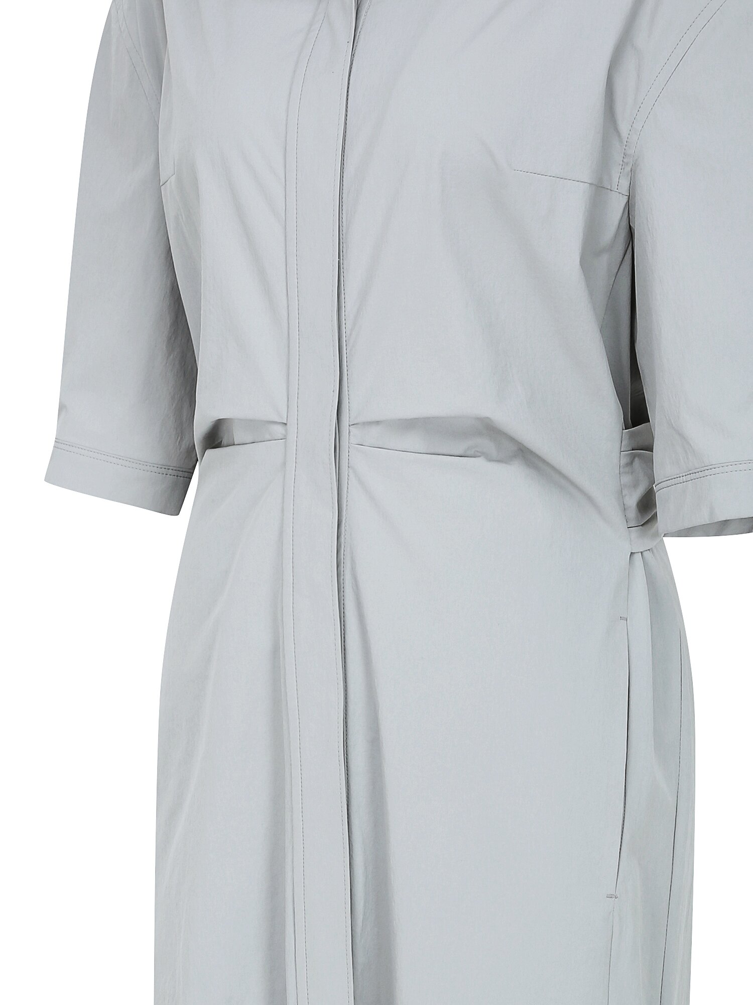 백 트위스트 H라인 셔츠 원피스 (LIGHT GREY)