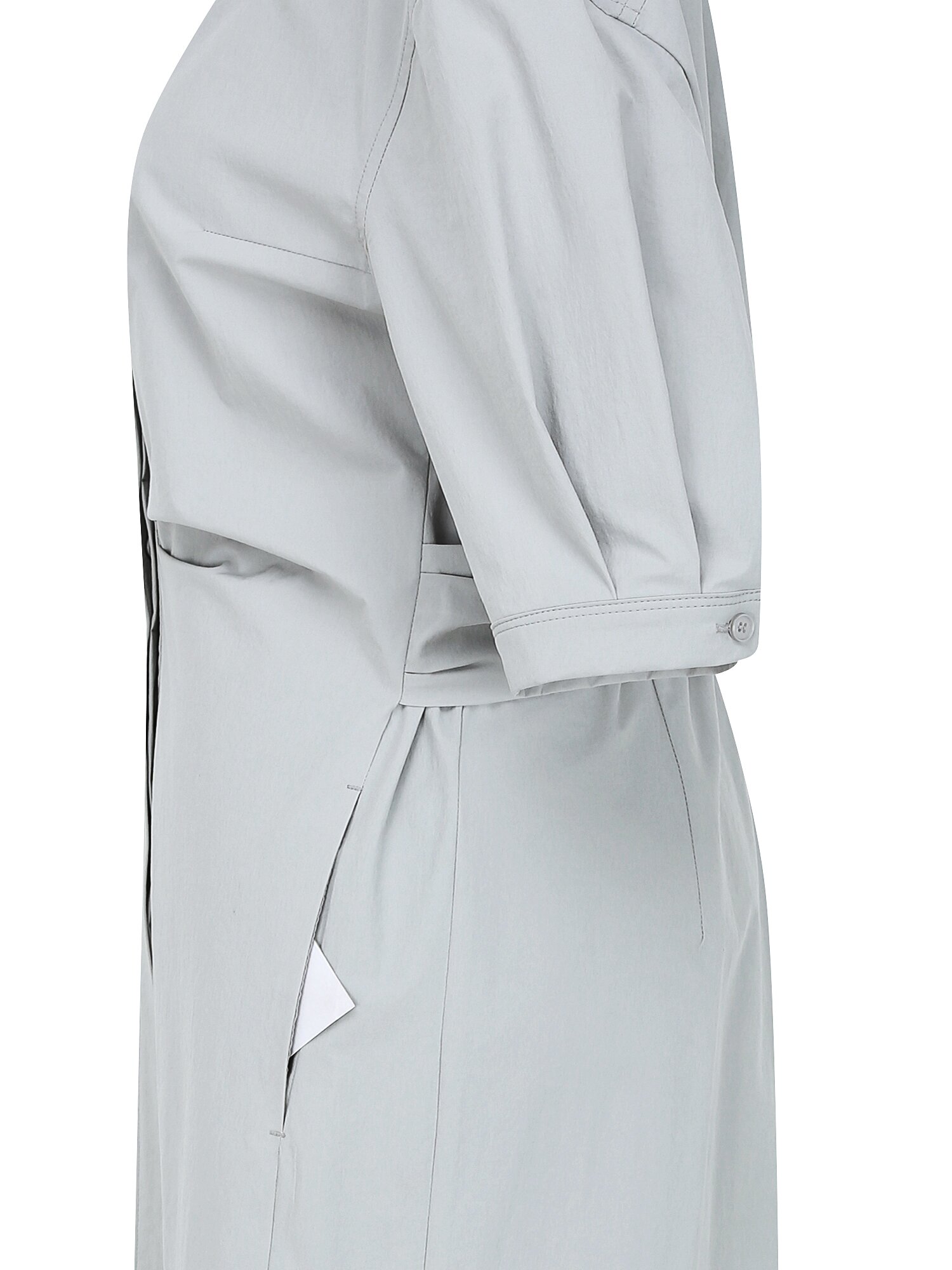 백 트위스트 H라인 셔츠 원피스 (LIGHT GREY)