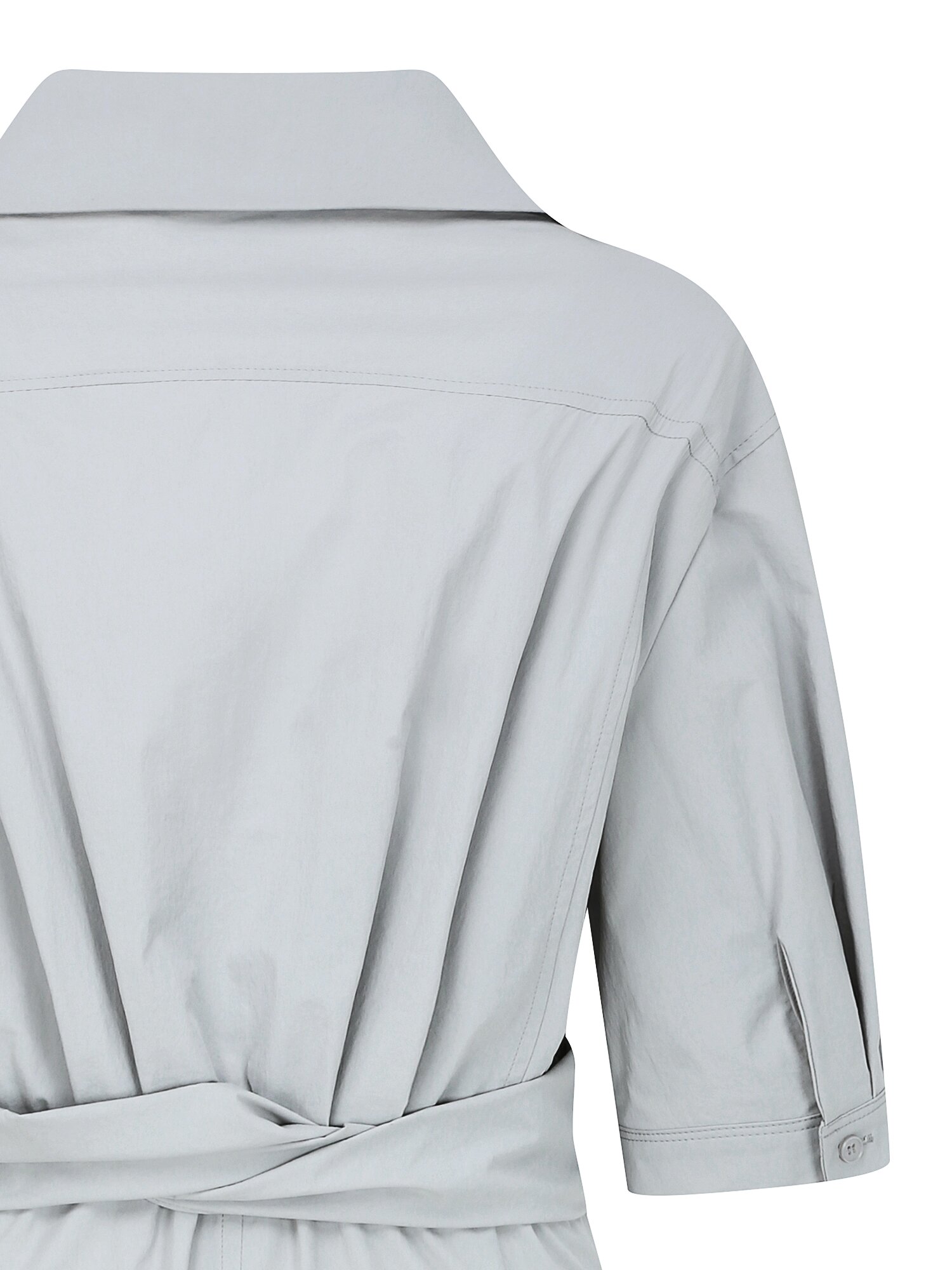 백 트위스트 H라인 셔츠 원피스 (LIGHT GREY)