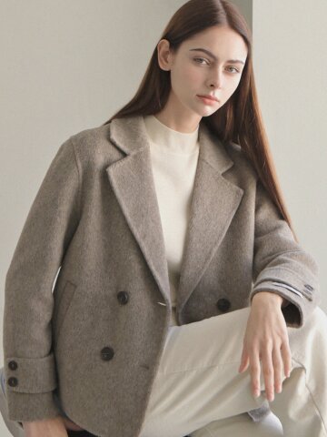 까멜리아 울핸드메이드 하프코트