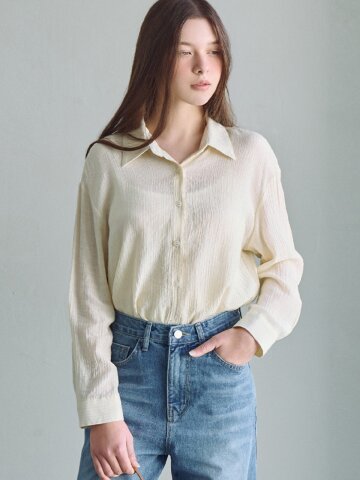 페미닌 벨티드 블라우스