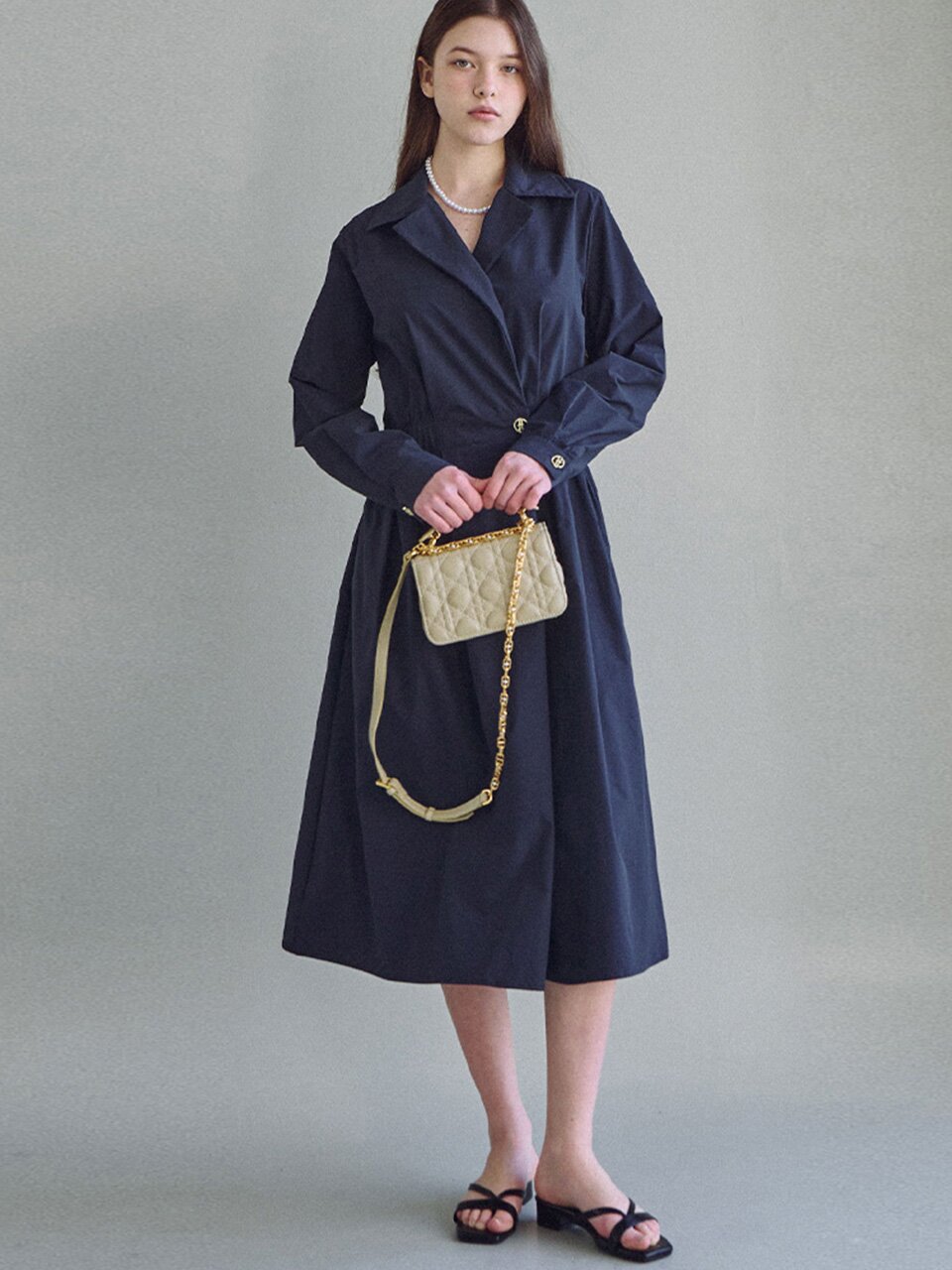 멜란 트렌치 원피스