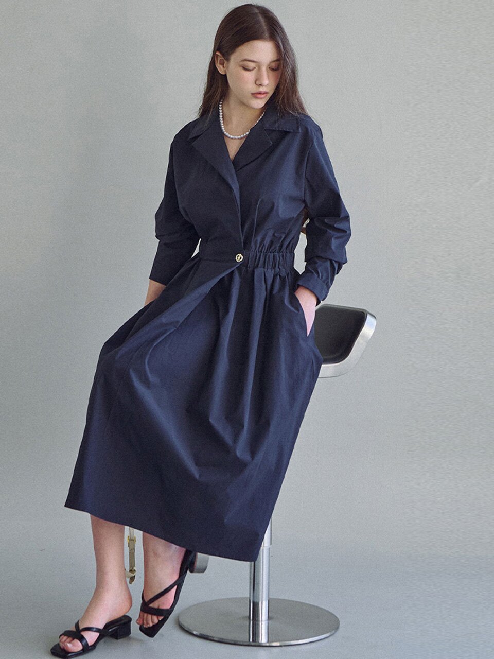 멜란 트렌치 원피스