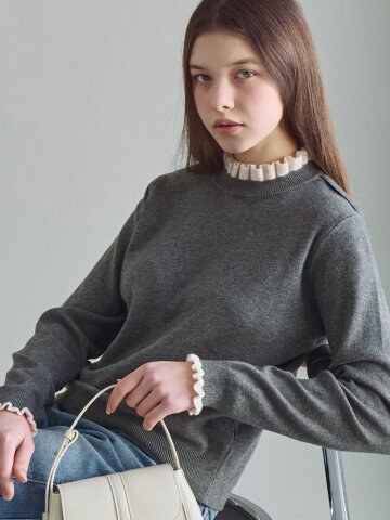 샌드 프릴 클래식 니트