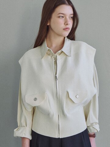 컴포트 버튼 니트 베스트