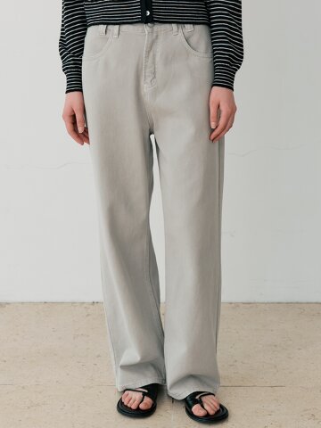 WASHED STRAIGHT DENIM PANTS (LKH)
