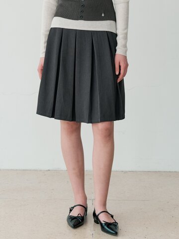 CLEAN PLEATED SKIRT (DGY)