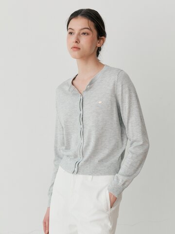 SOFT FINE KNIT CARDIGAN (LGY)