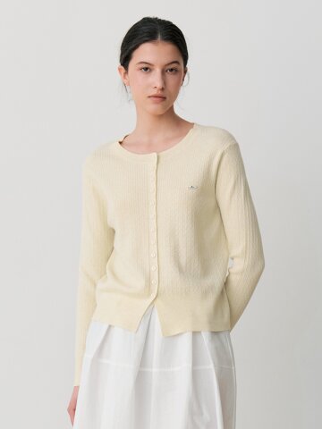 TEXTURED BUTTON KNIT CARDIGAN (LYE)