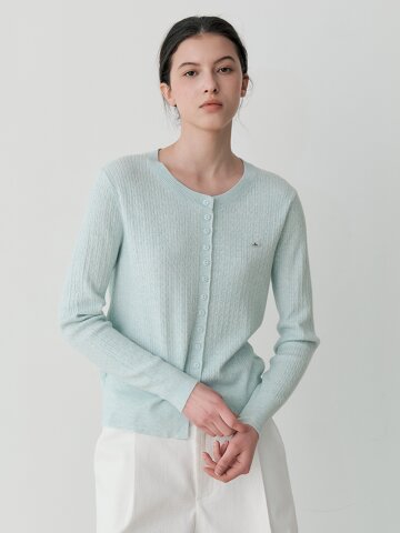 TEXTURED BUTTON KNIT CARDIGAN (SBL)
