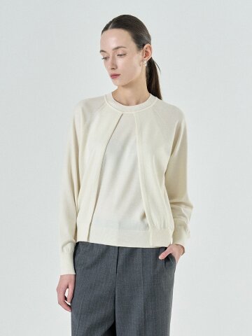 Raglan Layered Knit Top (2color)