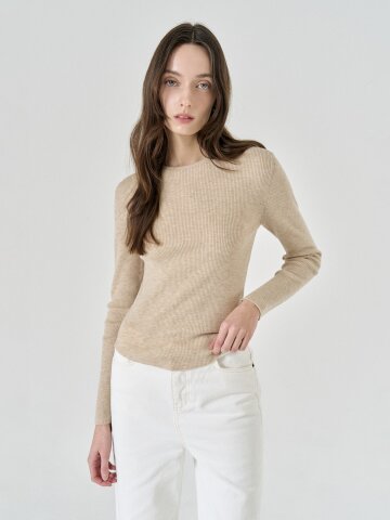Rounding Ribbed Knit T-shirt (2color)