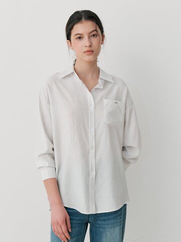 SHOULDER PANEL DETAIL SHIRT (WH)
