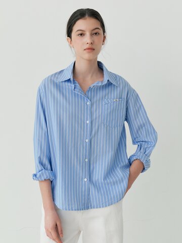 HI-LOW STRIPED SHIRT (BL)