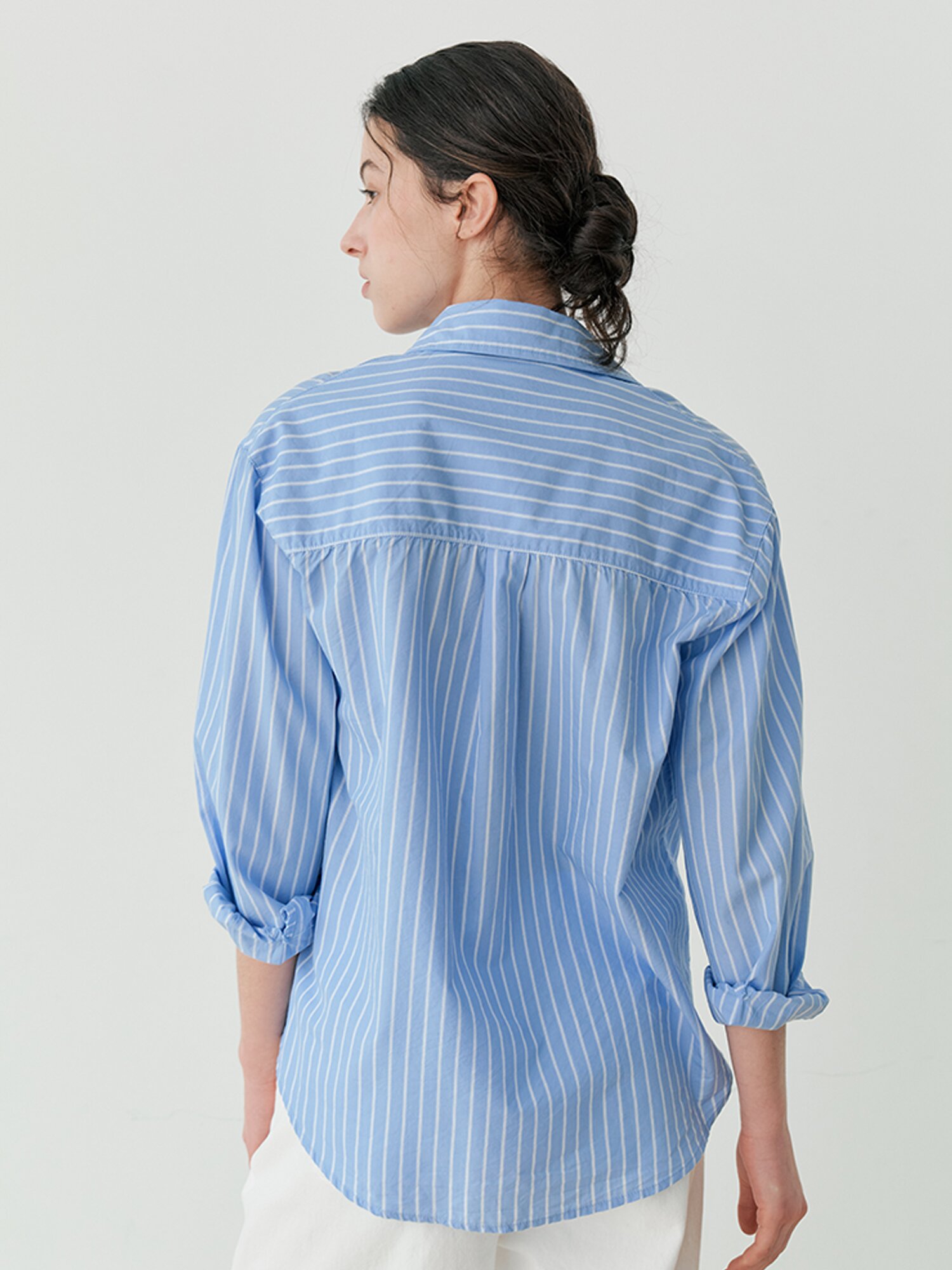 HI-LOW STRIPED SHIRT (BL)